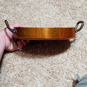 Centuria Baumlin France Copper 9.5" Handled Oval Au Gratin Pan